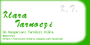 klara tarnoczi business card