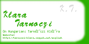 klara tarnoczi business card